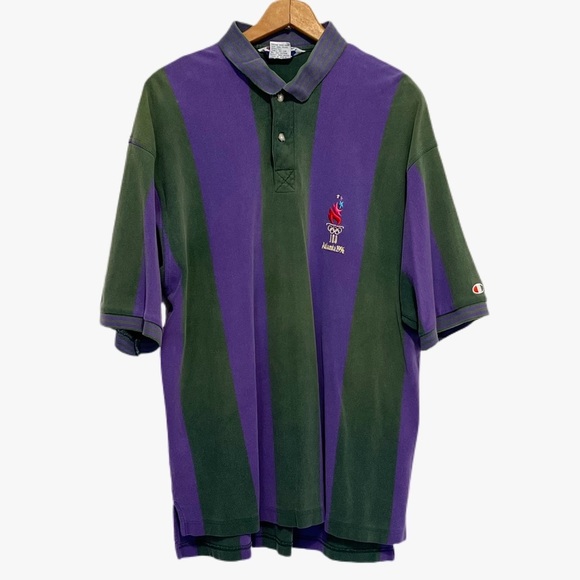 Vintage 90s Champion 1996 Centennial Olympics Color Block Polo Mens Size XXL - Picture 2 of 9